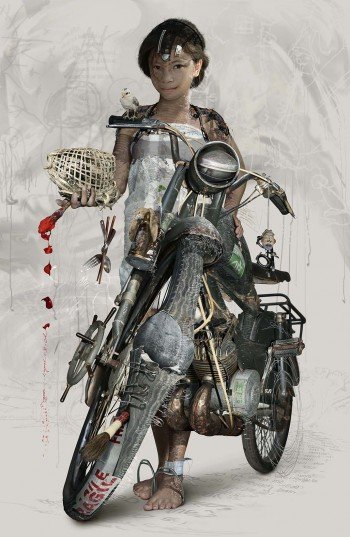 La mobylette de Lulu - 200 X 130 Fernand d'Onofrio - La mobylette de Lulu